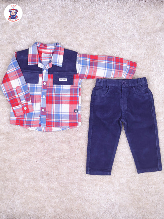Light Blue & Pink Checks - Shirt & Pant