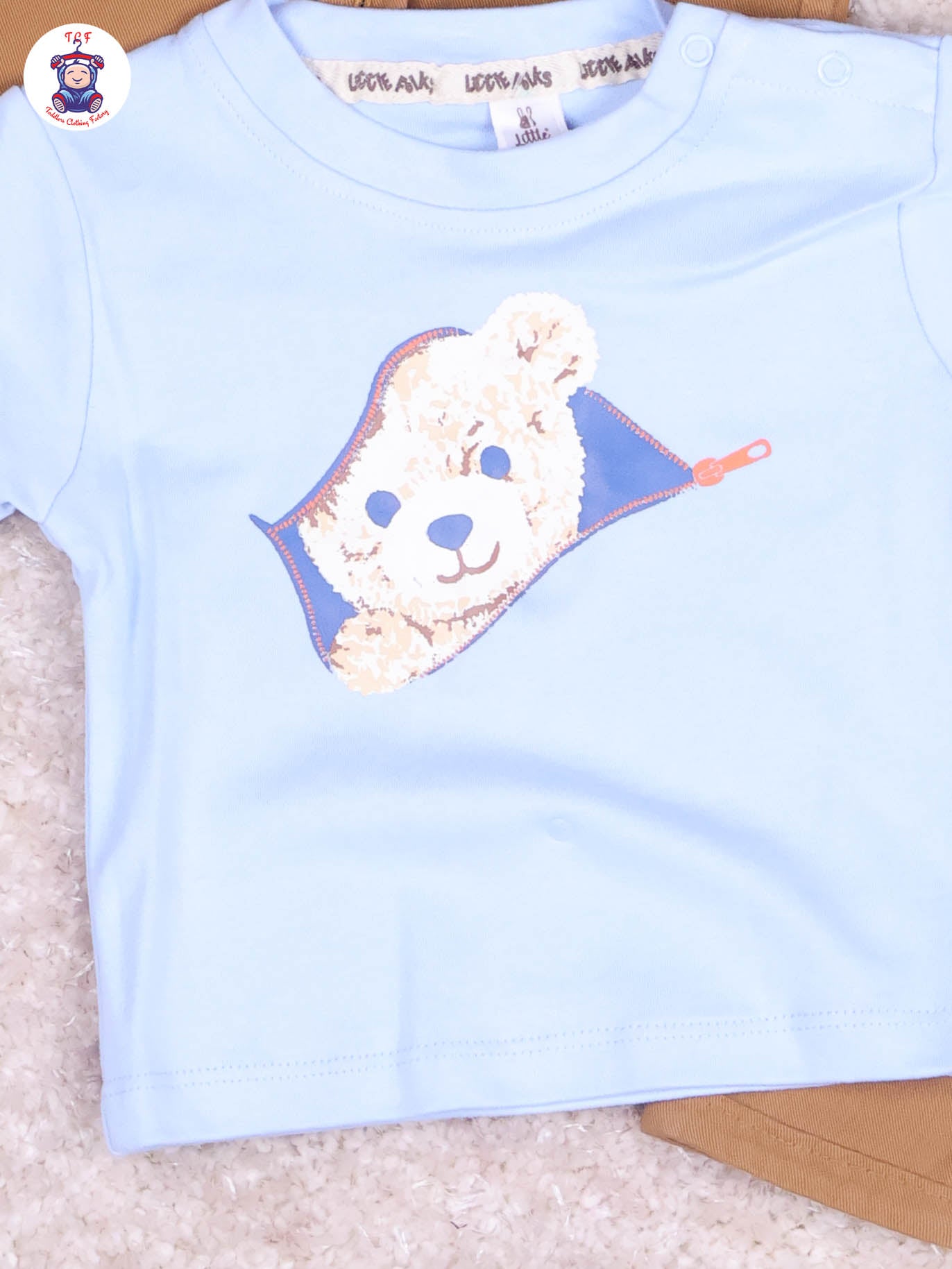 Brown & Blue - Tshirt With Overcoat & Pant