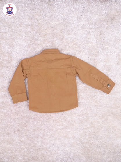 Brown & Blue - Tshirt With Overcoat & Pant