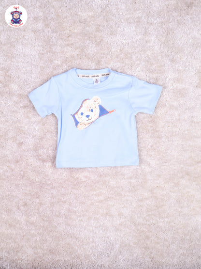 Brown & Blue - Tshirt With Overcoat & Pant