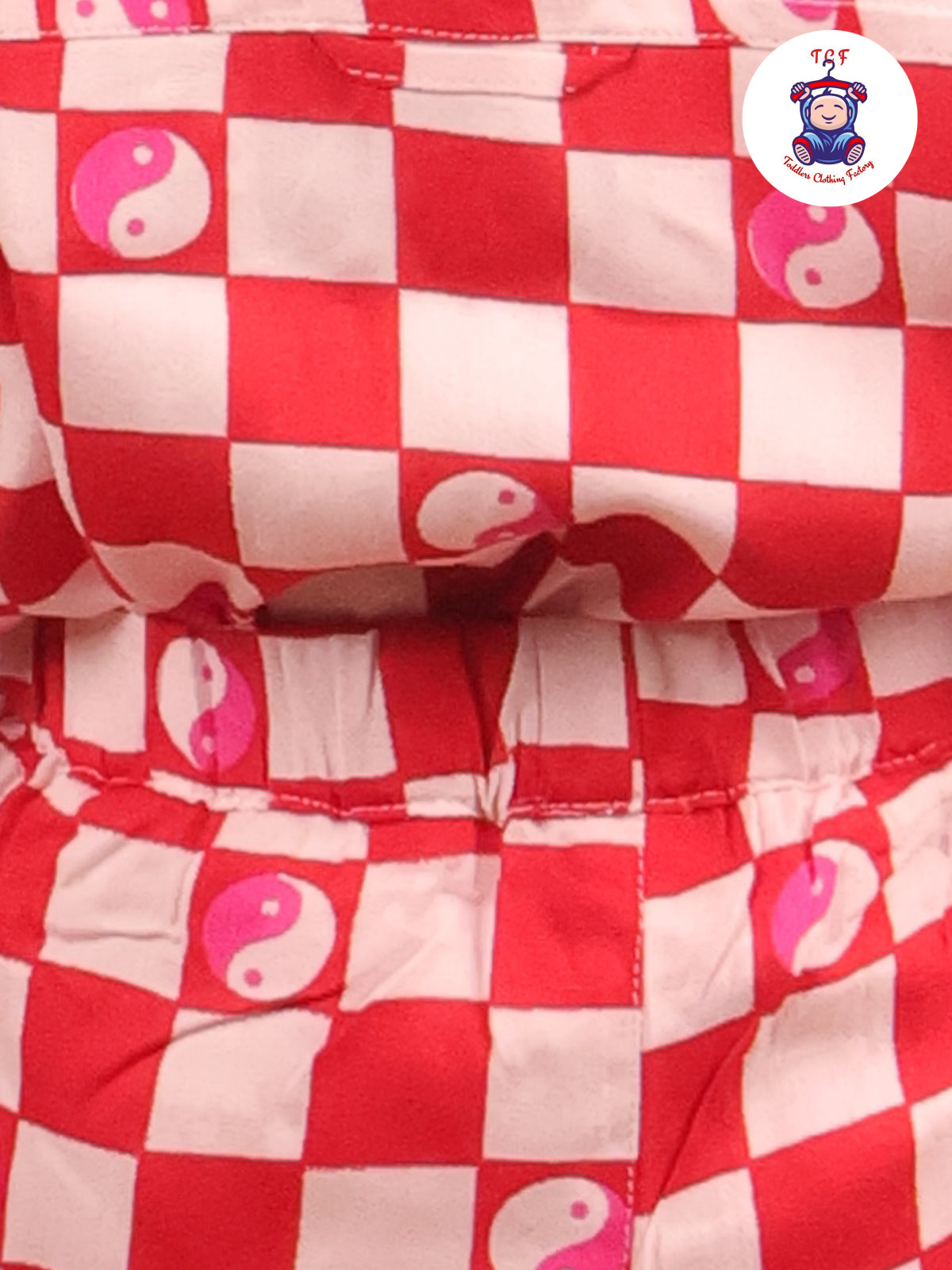 Red - Box Printed Spread Collor Shirt With Shorts