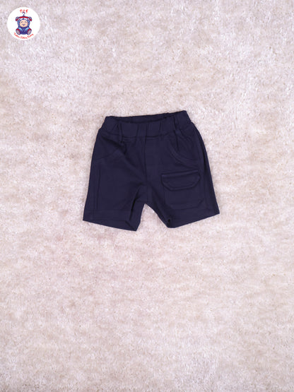 Light Blue Check & White - T-Shirt With Navy Blue Shorts