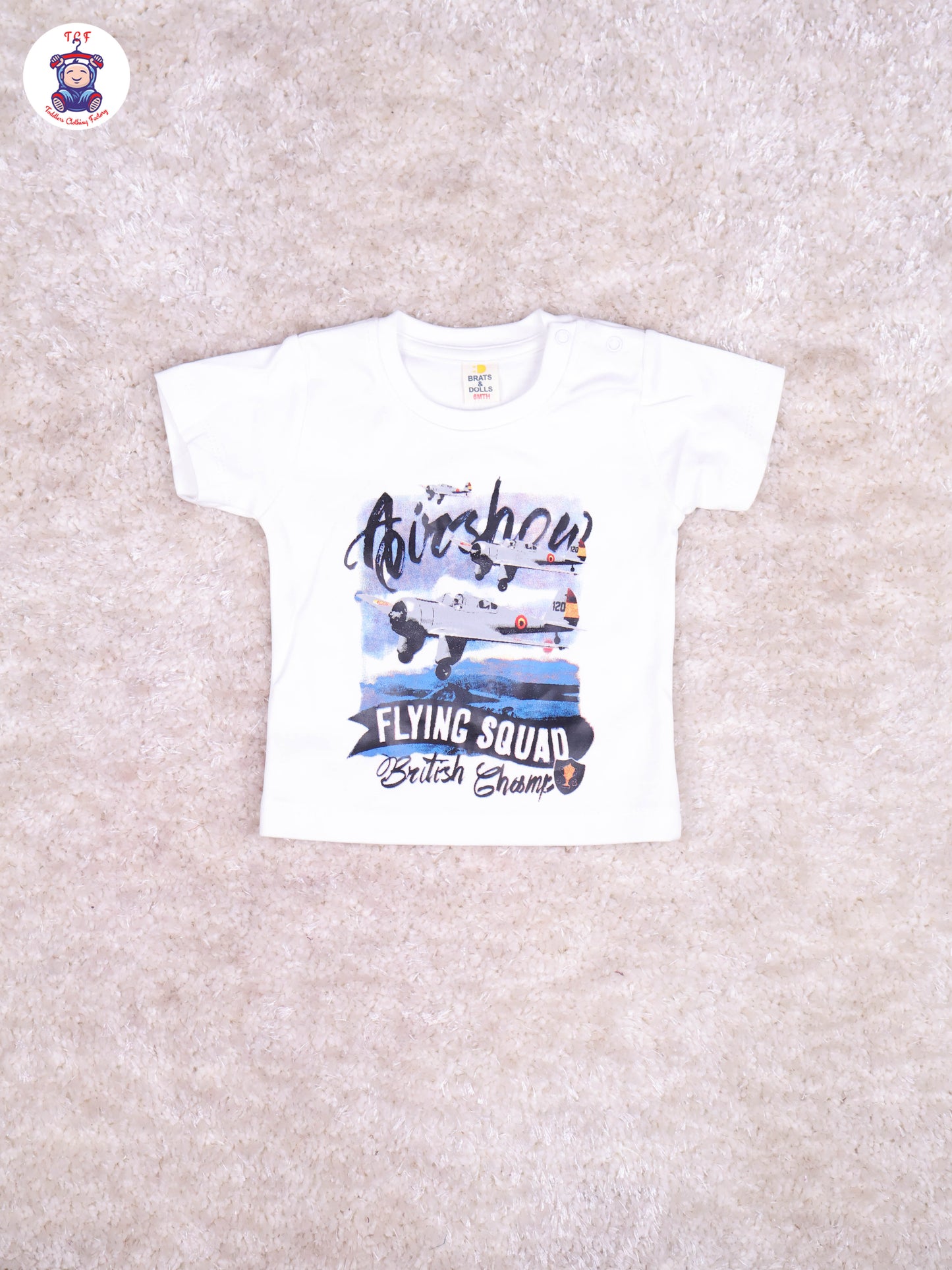 Ice Blue & White - T-Shirt With Navy Blue Shorts