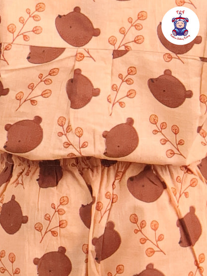 Peanut - Printed Pan Collor Neck Shirt With Shorts