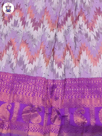 Purple & Brown - Girls Readymade Long Frock