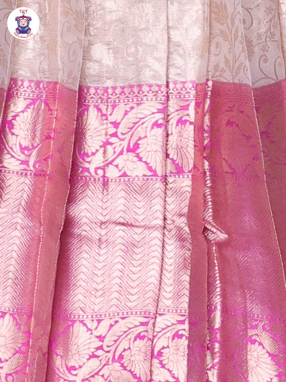 Pink & Sandal - Girls Readymade Long Frock