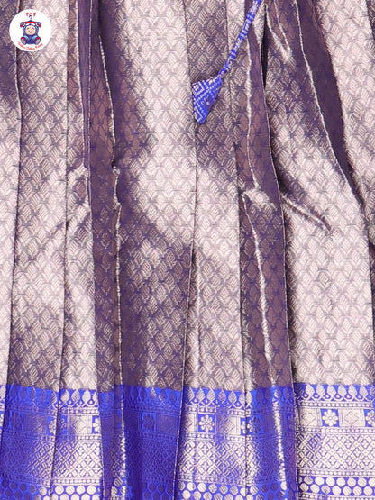 Royal Blue & Gold - Girls Readymade Long Frock