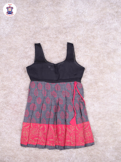 Pink & Grey - Cotton Pavadai Sattai