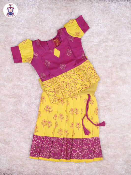 Majentha & Mustard - Cotton Pavadai Sattai