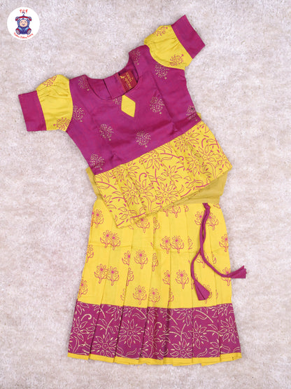Majentha & Mustard - Cotton Pavadai Sattai