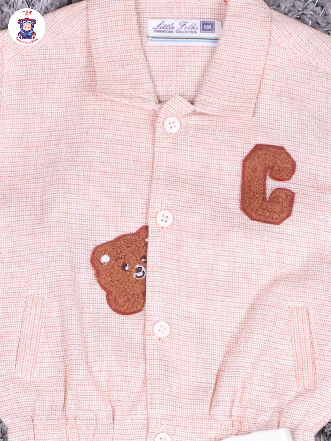 Peach & White T-Shirt With Brown Pant