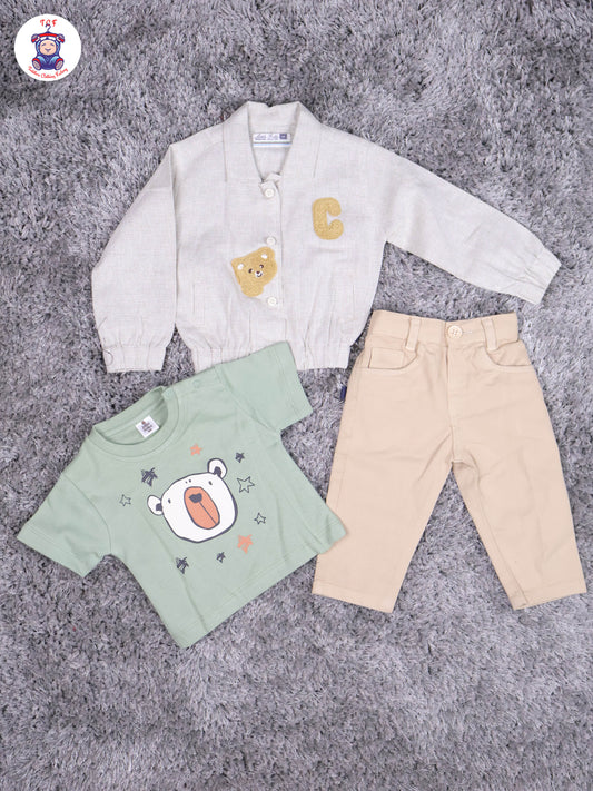 Light Grey & Green T-Shirt With Sandal Pant