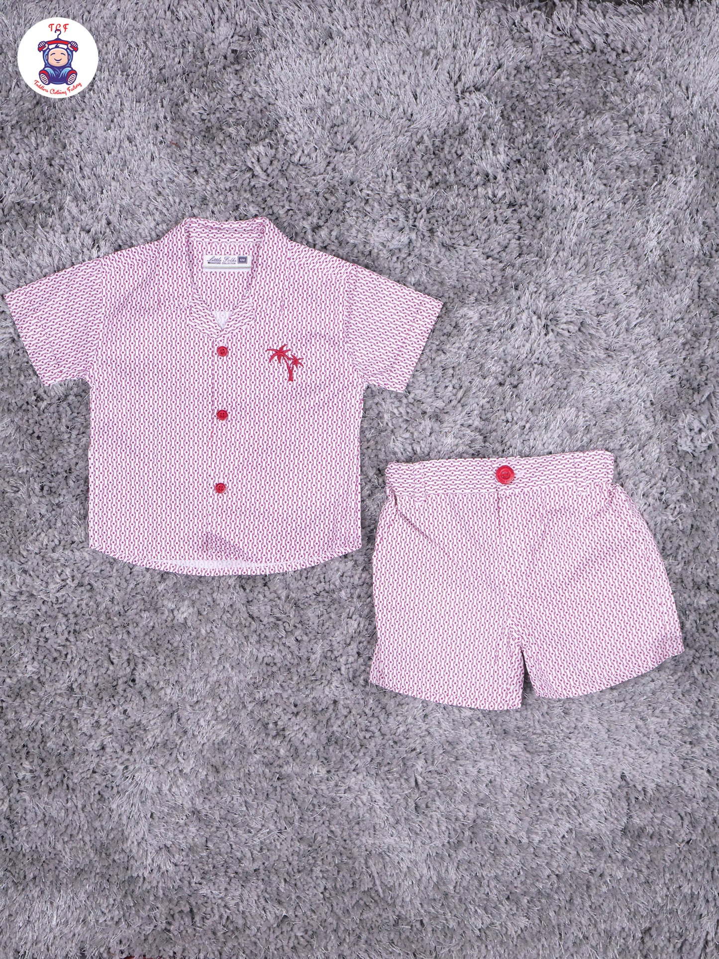 Lavender & Majentha Printed Shirt & Shorts