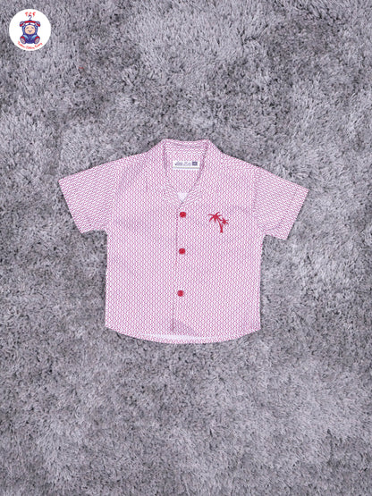 Lavender & Majentha Printed Shirt & Shorts
