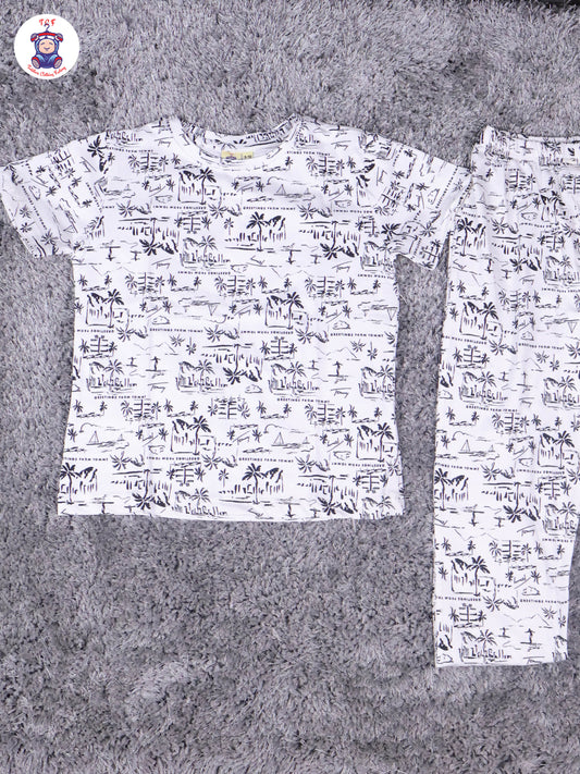 White & Black - Boys Night Wear