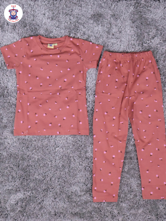 Peach - Rose Girls Night Wear