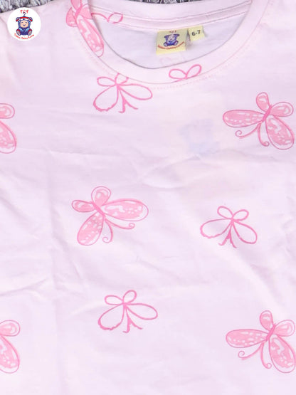 Light Pink - Butterfly Girls Night Wear