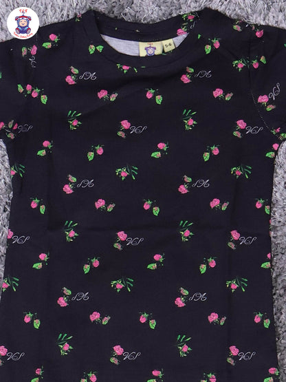 Black - Rose  Girls Night Wear