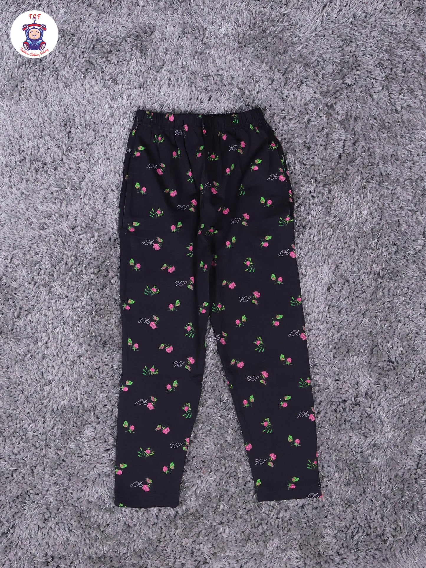 Black - Rose  Girls Night Wear