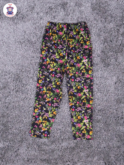 Black - Floral Girls Night Wear