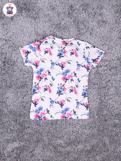 White - Floral Girls Night Wear