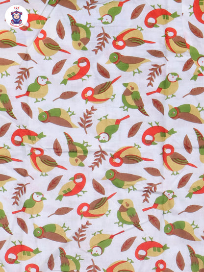 Orange & Green - Parrot Boys Readymade Cotton Shirts & Pant