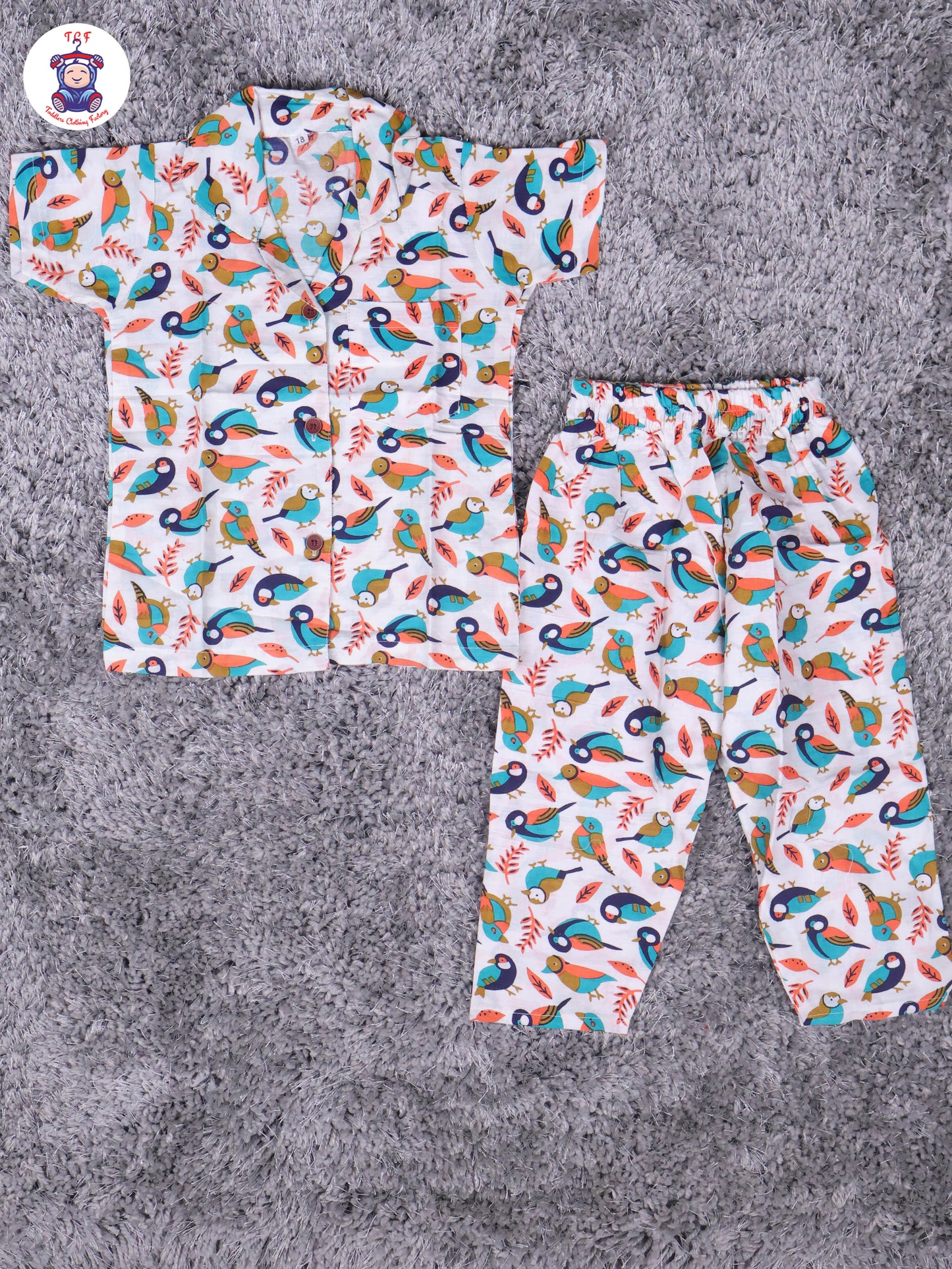 Teal Green & Navy Blue - Parrot Boys Readymade Cotton Shirts & Pant