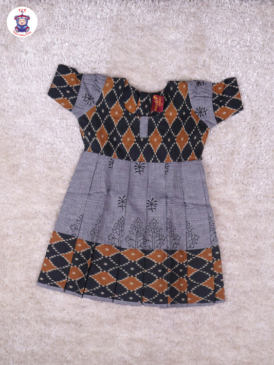 Black & Grey - Girls Readymade Long Frock