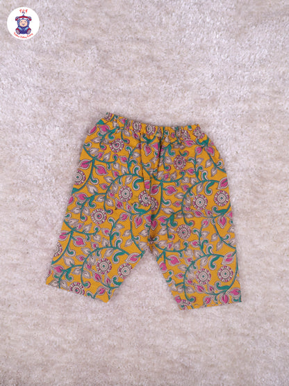 Yellow & Majentha - Floral Printed Kalamkari Co-ords Sets