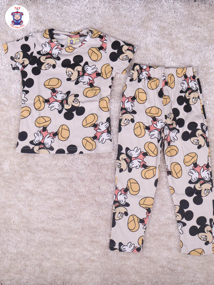 Cream - Micky Mouse Boys Night Wear