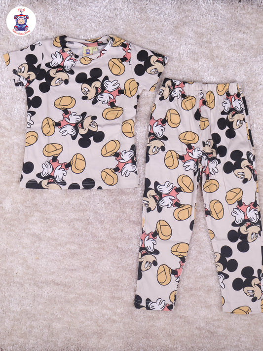 Cream - Micky Mouse Boys Night Wear