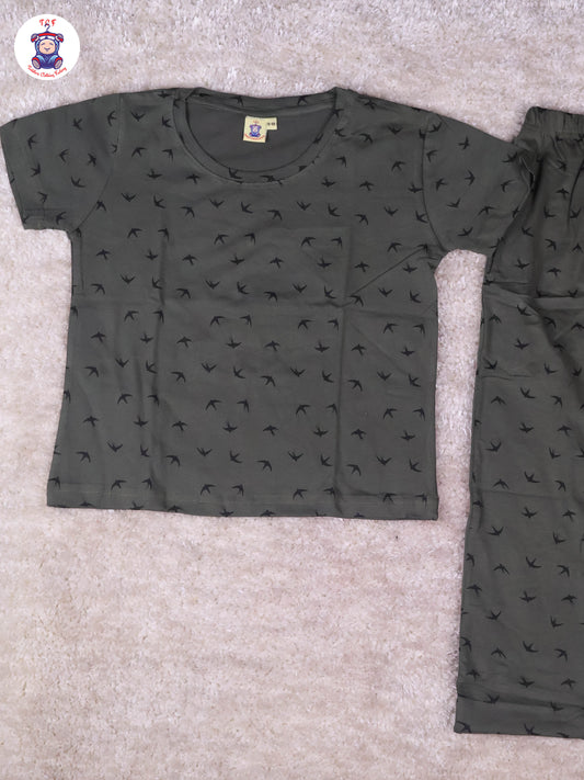 Dark Green - Bird Boys Night Wear