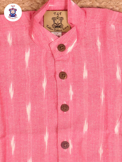 Pink Small - Boys Readymade Ikat Shirts
