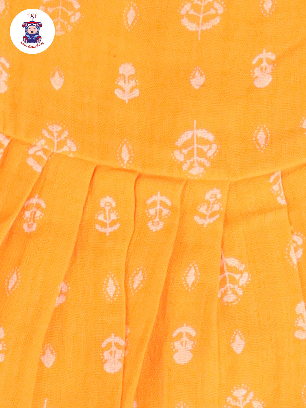 Mango Yellow Floral - Girls Readymade Muslin Frocks