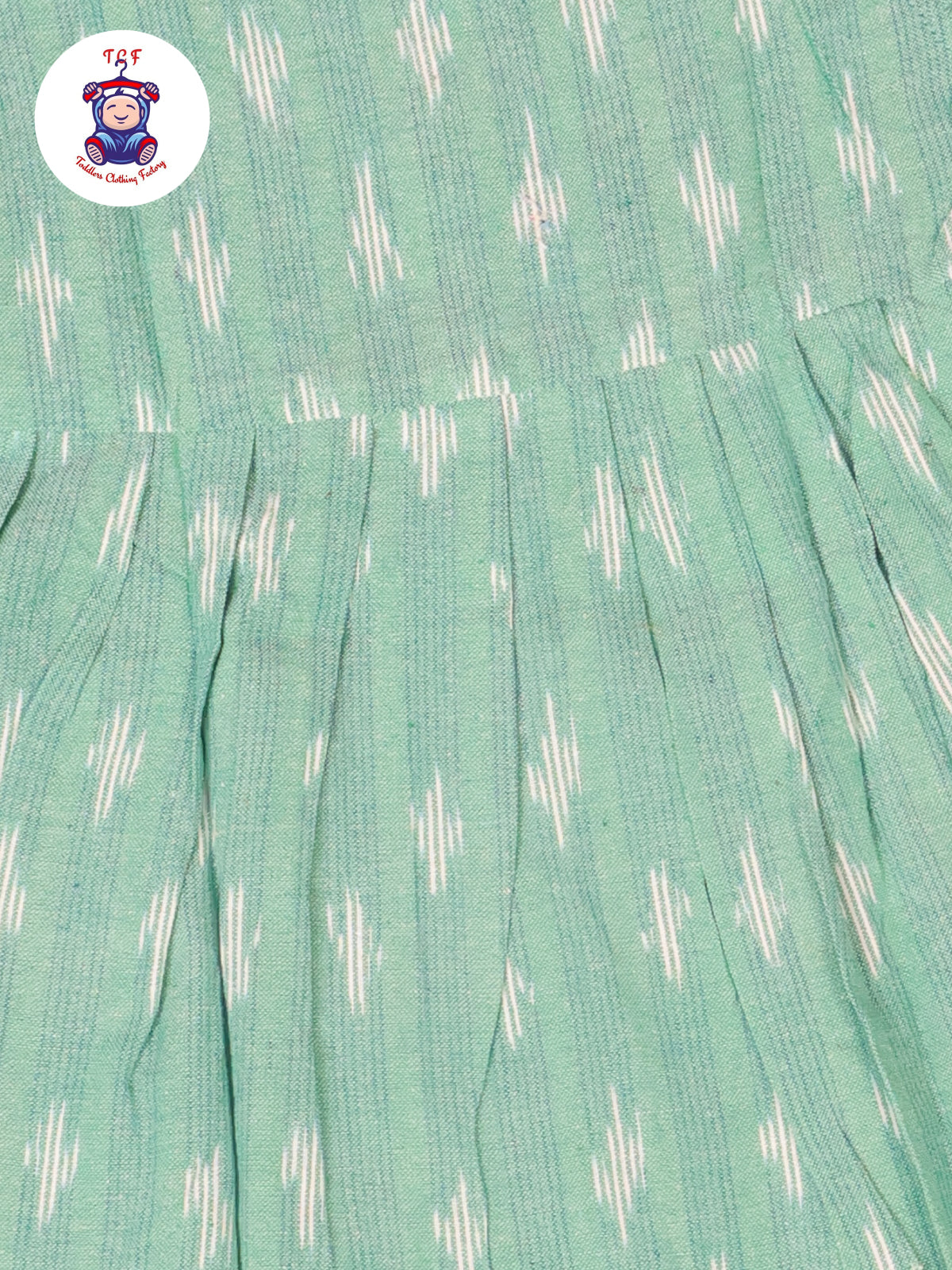 Teal Green - Girls Readymade Ikat Frocks