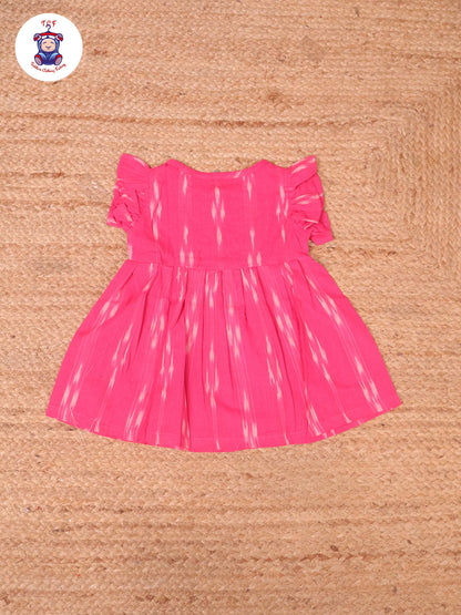 Pink - Green Readymade Ikat Frocks