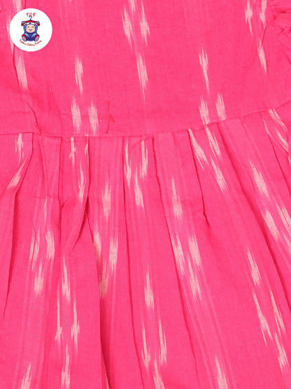 Pink - Green Readymade Ikat Frocks