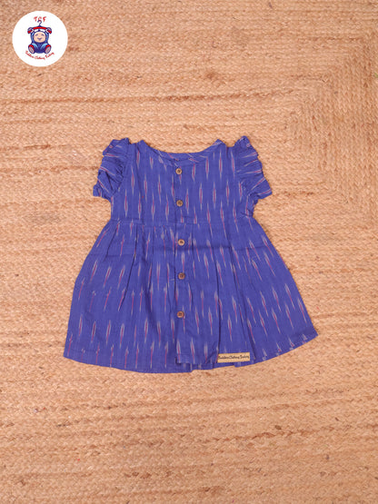 Blue - Girls Readymade Ikat Frocks