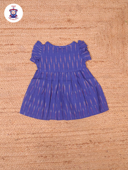 Blue - Girls Readymade Ikat Frocks