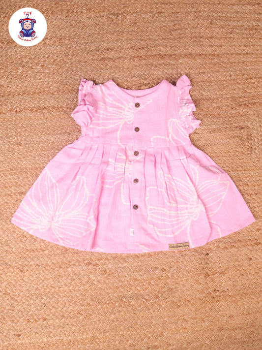 Baby Pink - Girls Muslin Frocks