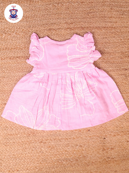 Baby Pink - Girls Muslin Frocks