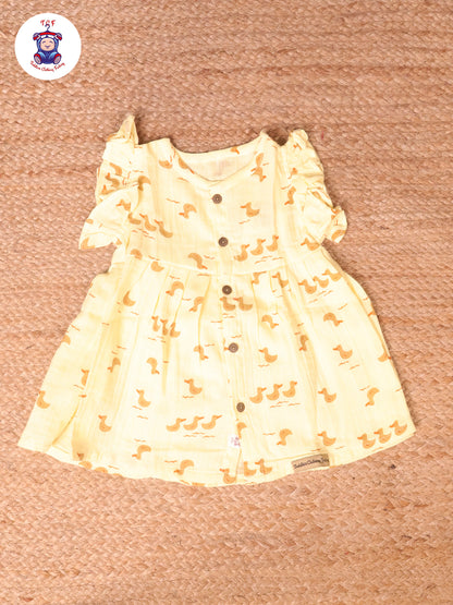 Yellow Duck - Girls Muslin Frocks