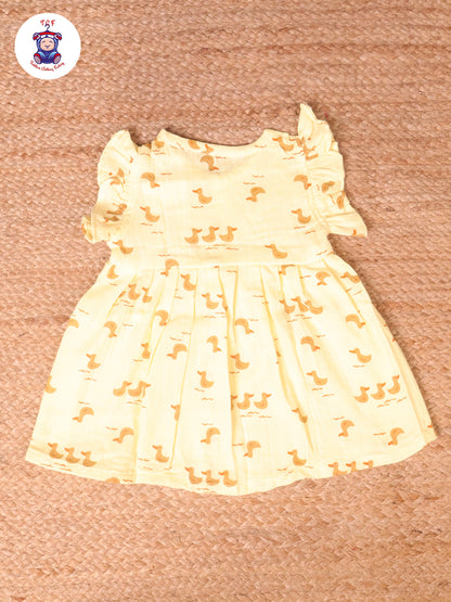 Yellow Duck - Girls Muslin Frocks