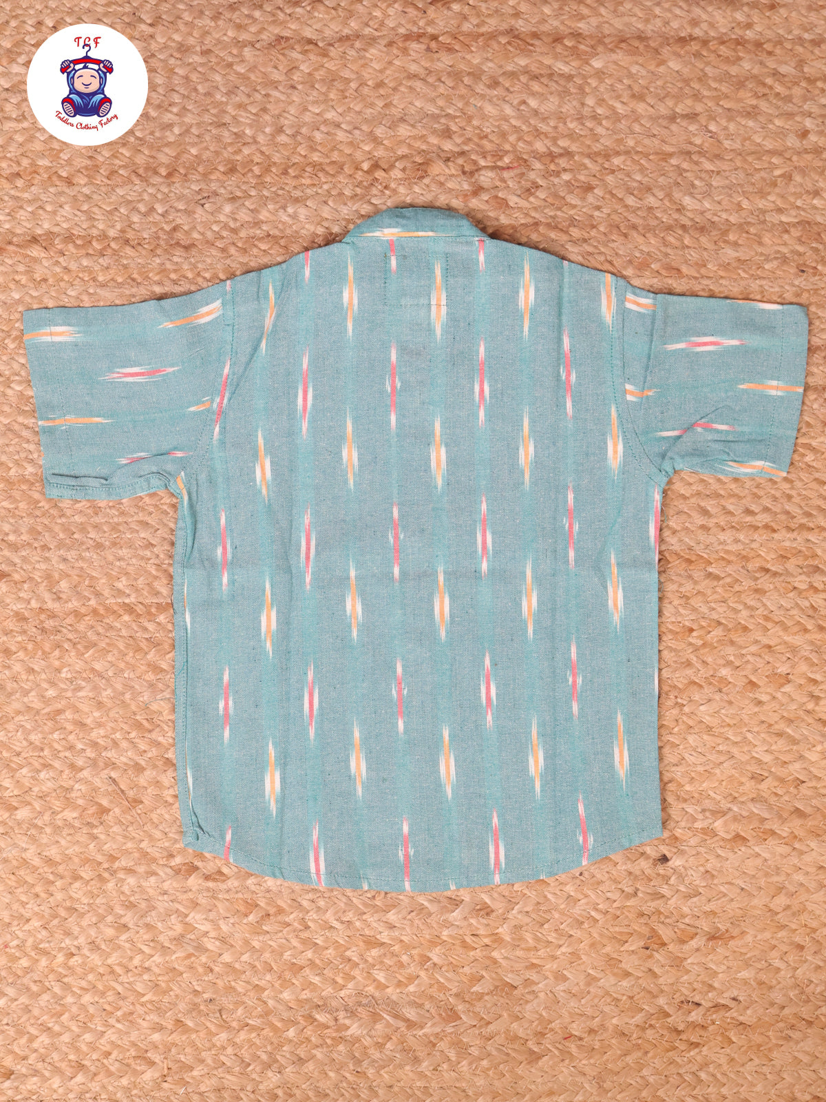 Turquoise Blue -  Boys Readymade Ikat Shirts