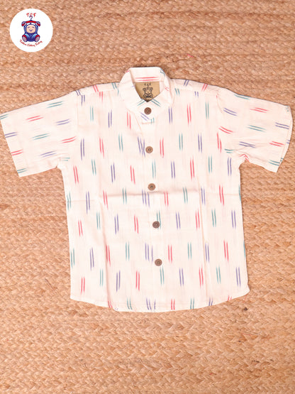 White -  Boys Readymade Ikat Shirts
