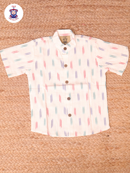 White -  Boys Readymade Ikat Shirts