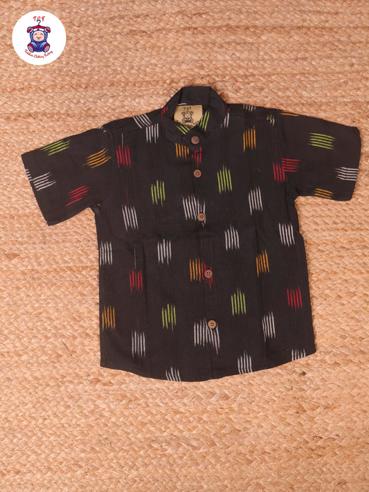 Black -  Boys Readymade Ikat Shirts