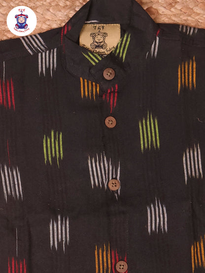 Black -  Boys Readymade Ikat Shirts