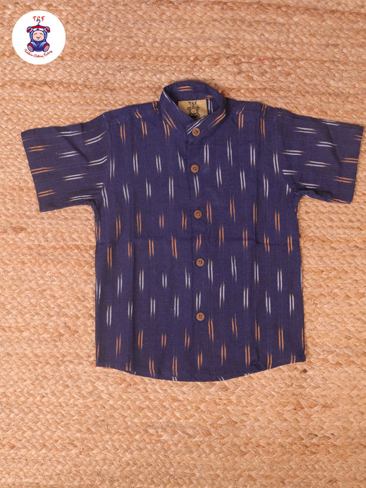 Royal Blue -  Boys Readymade Ikat Shirts