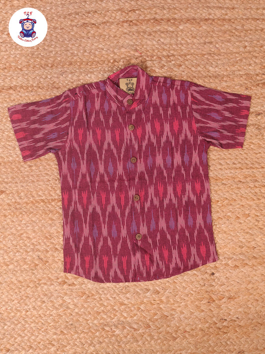 Maroon -  Boys Readymade Ikat Shirts
